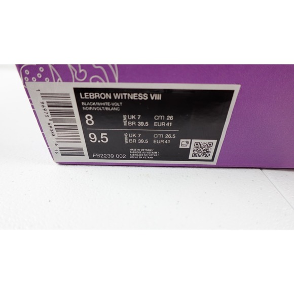 Nike Lebron Witness 8 Basketball Shoes Men\'s Size 8 Black Volt FB2239 002 NEW main image 5